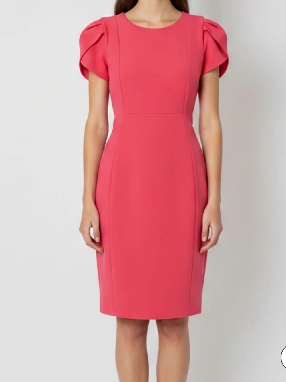 Liverpool Pink Punch Tulip Sleeve Sheath Dress. Size 6
